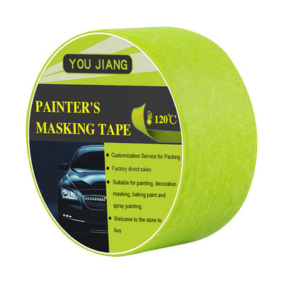 Pintori ad alta temperatura 120 gradi Nastro mascherante Acqua resistente carta verde Crepe 50m