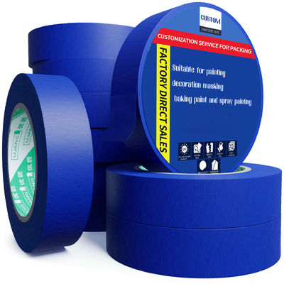 Resistenza ai raggi UV 14 giorni Nessun residuo Adesivo Carta Crepe Verniciatori Blu Verniciatori Nastro Mascherante Per Verniciatura Automotive