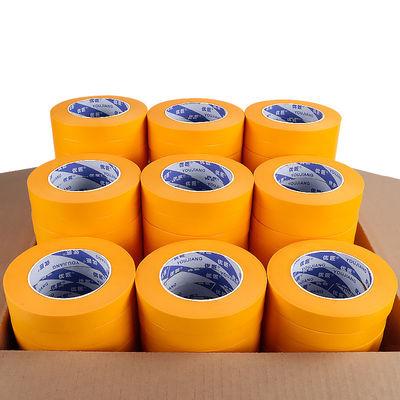 Nastro adesivo di mascheratura di gomma giallo per auto e pareti Verniciatura a stampo a stampo tagliante carta Washi Nastro adesivo per verniciatura