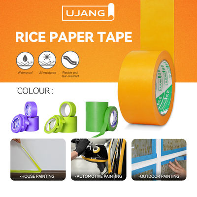 Nastro di mascheratura in carta washi giapponese piatta resistente alle alte temperature di 120°C per mascheratura di verniciatura per riparazioni auto senza residui